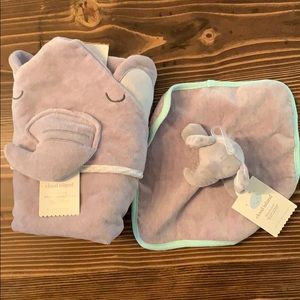 Elephant infant hooded towel & washcloth